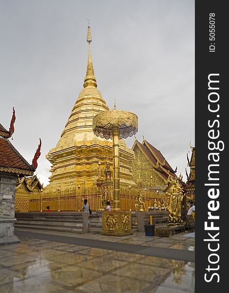 Doi Suthep, temple in Chiang Mai, Thailand, is a historically  landmark