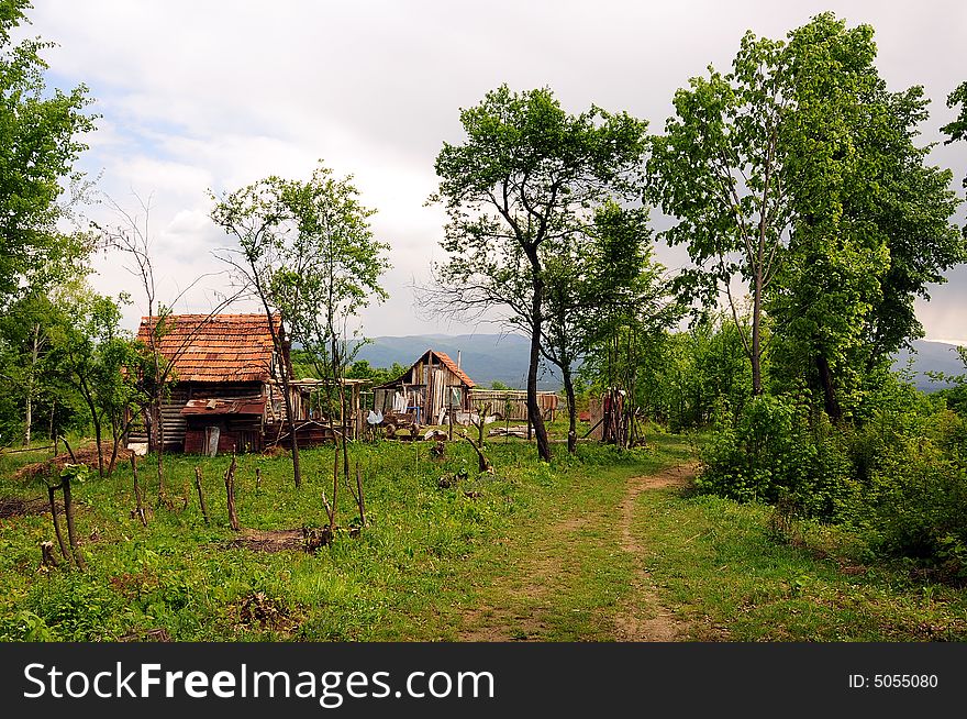 Old barn scene in western Romania