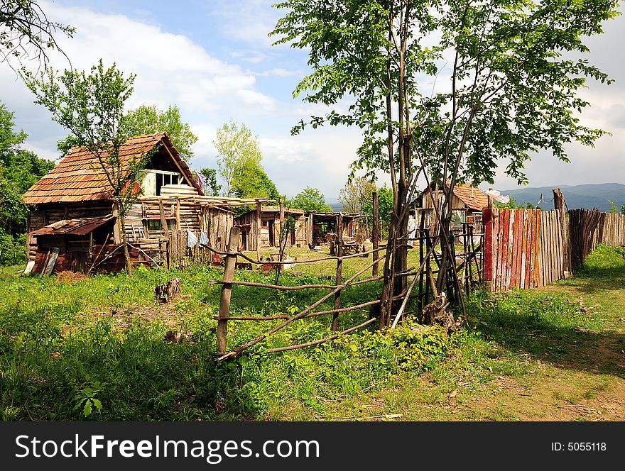 Old barn scene in western Romania
