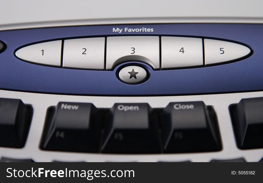 Computer keyboard with favorites buttons for surfing quickly and easily. Computer keyboard with favorites buttons for surfing quickly and easily