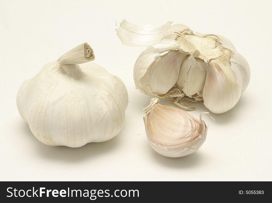 Garlic against a white background