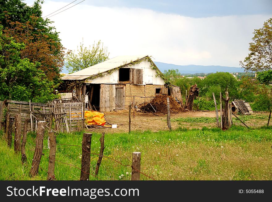 Old barn scene in western Romania