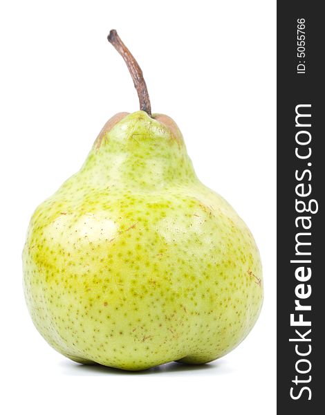 Fresh green pears isolated on a white background