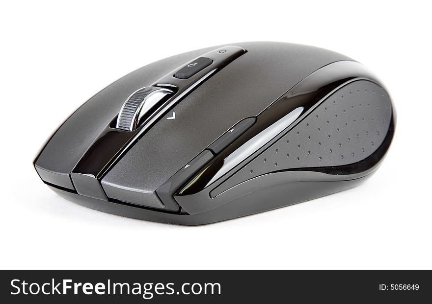 Sleek Black Laser Wireless Computer Mouse with Scroll Wheel