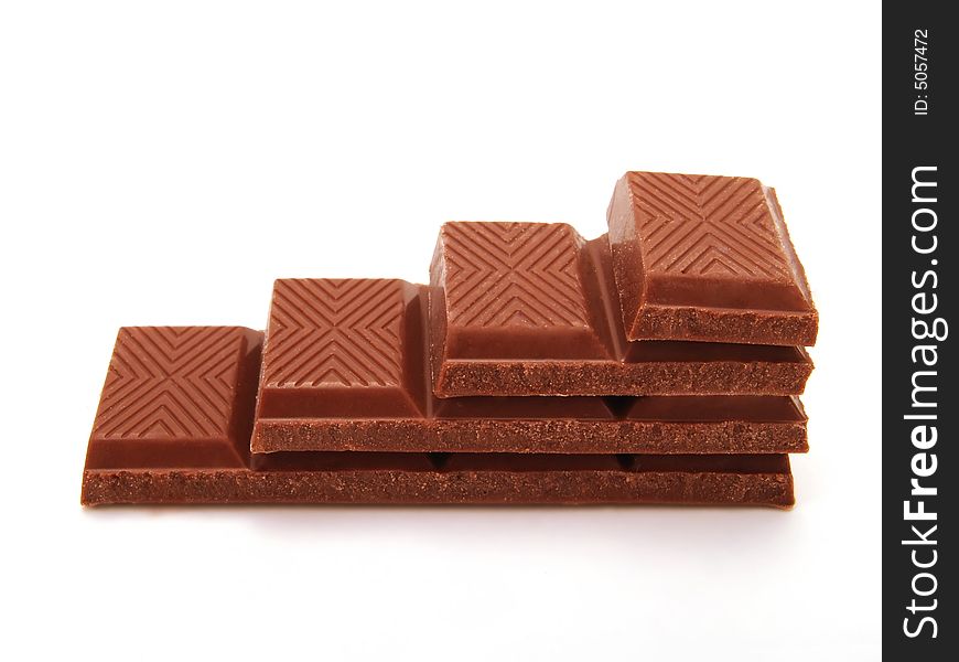 Some chocolate squares forming a staircase. Some chocolate squares forming a staircase