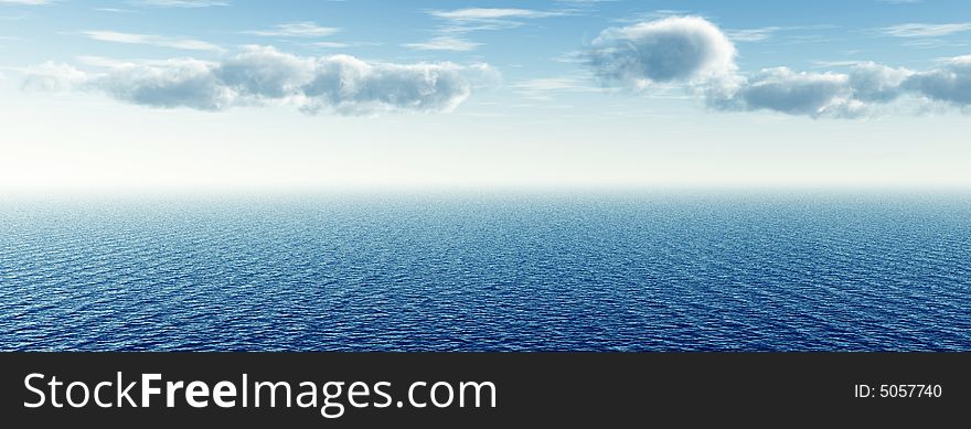 Beautiful sea and clouds sky - digital artwork. Beautiful sea and clouds sky - digital artwork