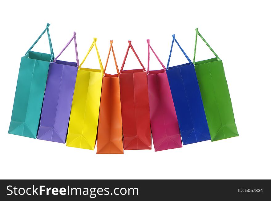 Colorful Shopping Bags on white backgroung