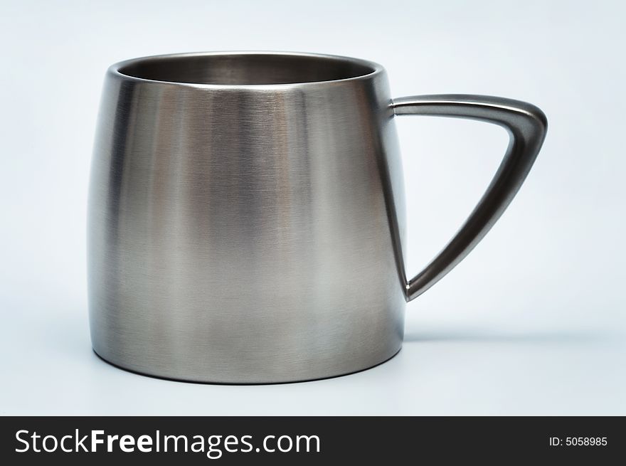 Elegant and modern metal mug for coffee