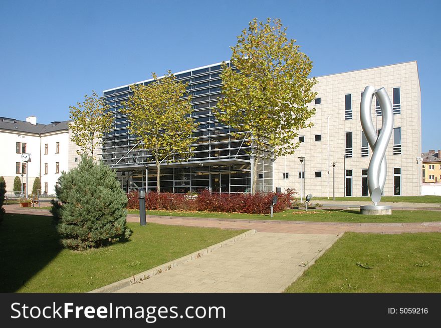 Modern architecture in summer light