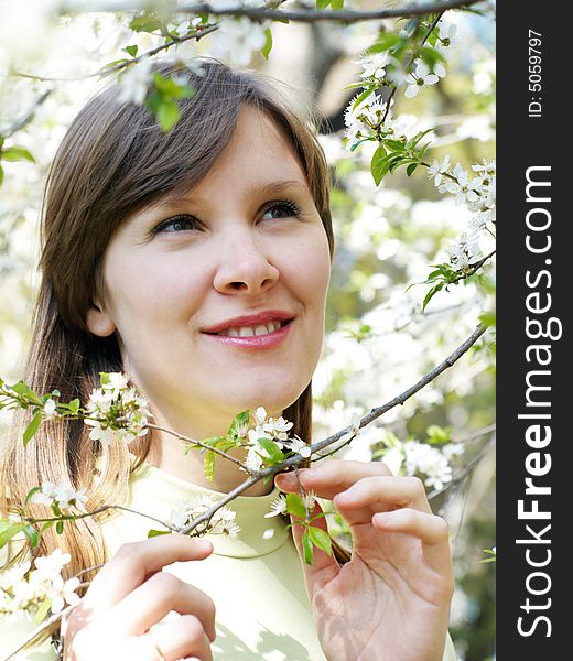 Smiling Girl With Flowers