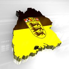 3d Flag Map Of Baden Württemberg Stock Photography