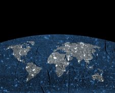 Grunge World Map Stock Images