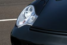 Black Supercar Headlight Stock Photos