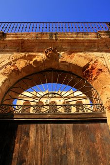 Ancient Villa Entrance Door Stock Image
