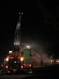 Fire Truck At Night Stock Photo Fire Truck At Night Stock Photo