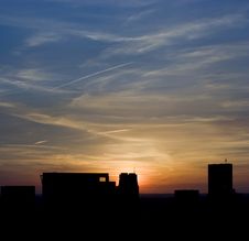 Sunset Behind Building Royalty Free Stock Image Sunset Behind Building Royalty Free Stock Image