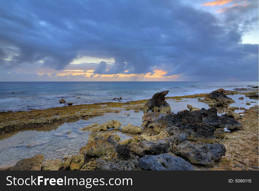 Beach on coral reef on the island of Bonaire. Beach on coral reef on the island of Bonaire