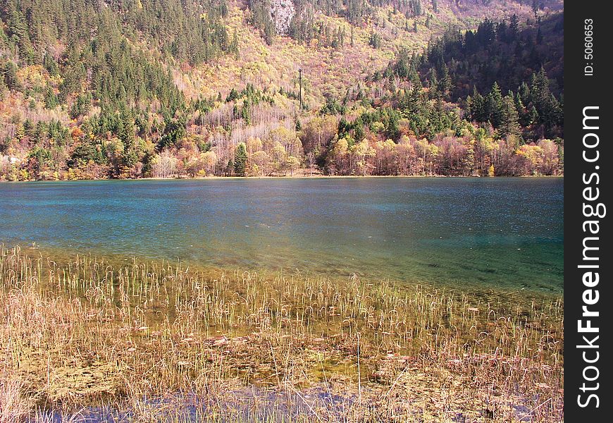 Lake in jiuzhaigou valley sceneï¼Œsichuan province. Lake in jiuzhaigou valley sceneï¼Œsichuan province
