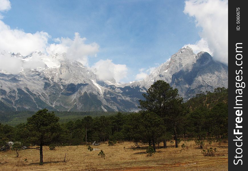 Yulong mountain near lijiang city