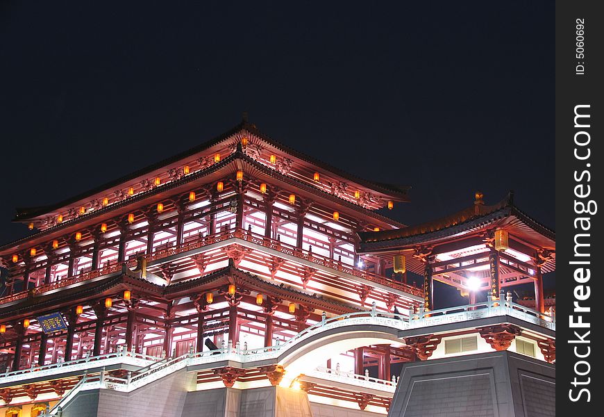 Tang dynasty lotus garden in xi'an city