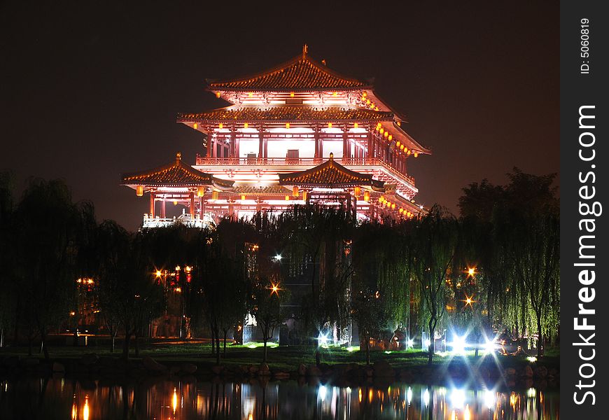 Palace in  xi'an  city，shannxie ，china. Palace in  xi'an  city，shannxie ，china