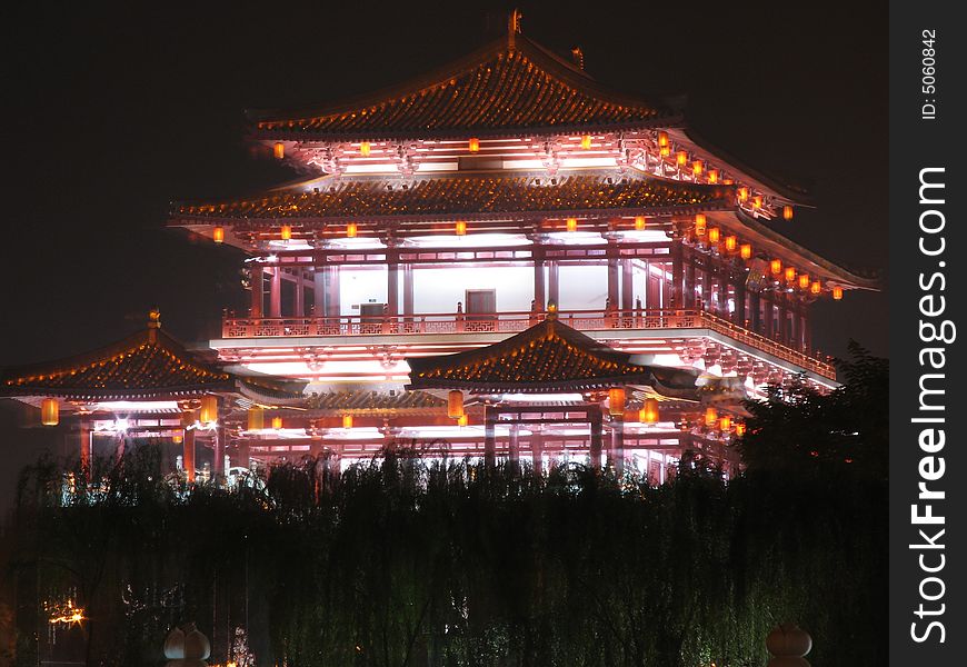 Palace in  xi'an  city，shannxie ，china. Palace in  xi'an  city，shannxie ，china