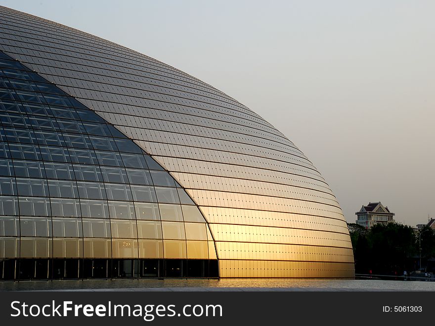 The new Chinese National Grand Theater。