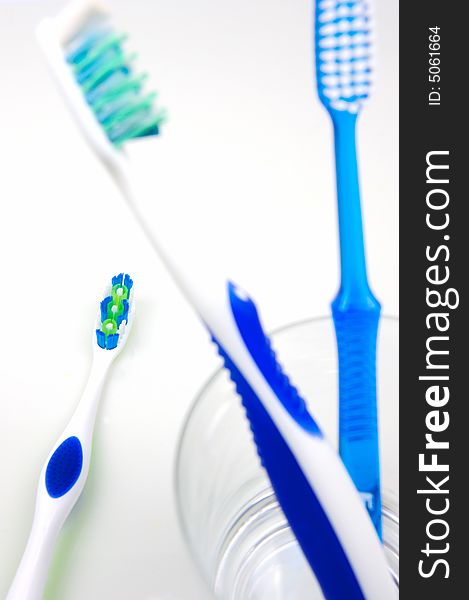 Dental products isolated against a white background. Dental products isolated against a white background