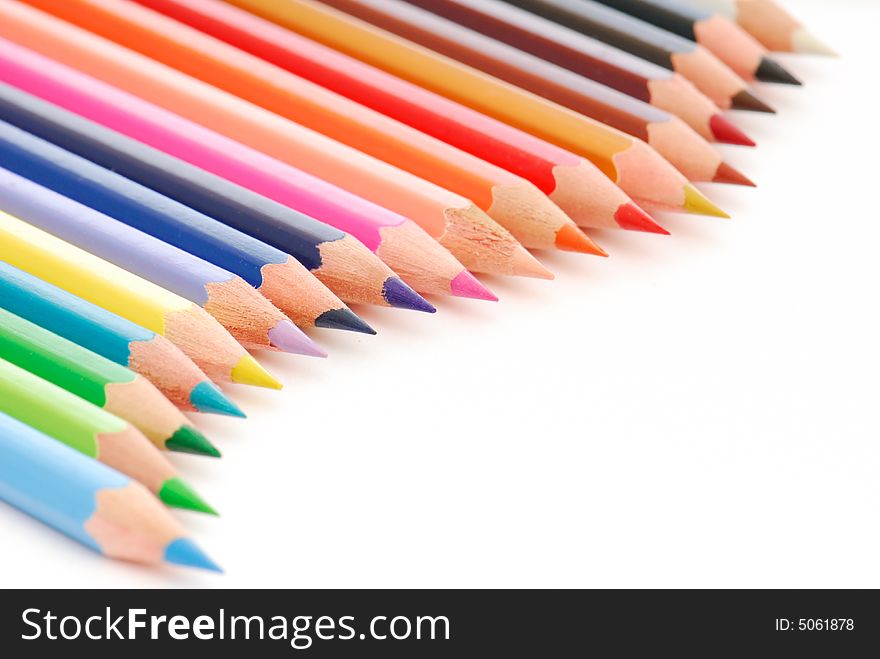 Palette of the variegated pencils. Palette of the variegated pencils.