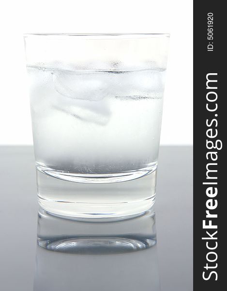 A glass of ice water