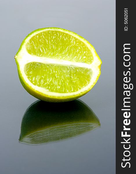 A slice of lime isolated