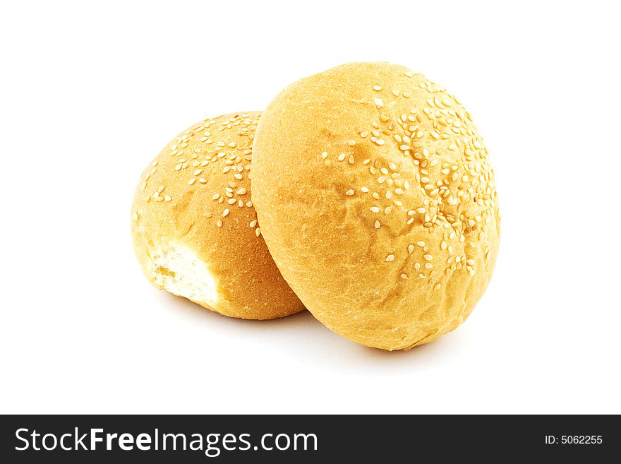 Isolated photo of two buns with sesame