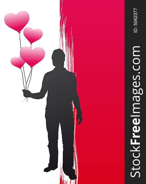 Pink Heart Bubbles Vector Illustration
