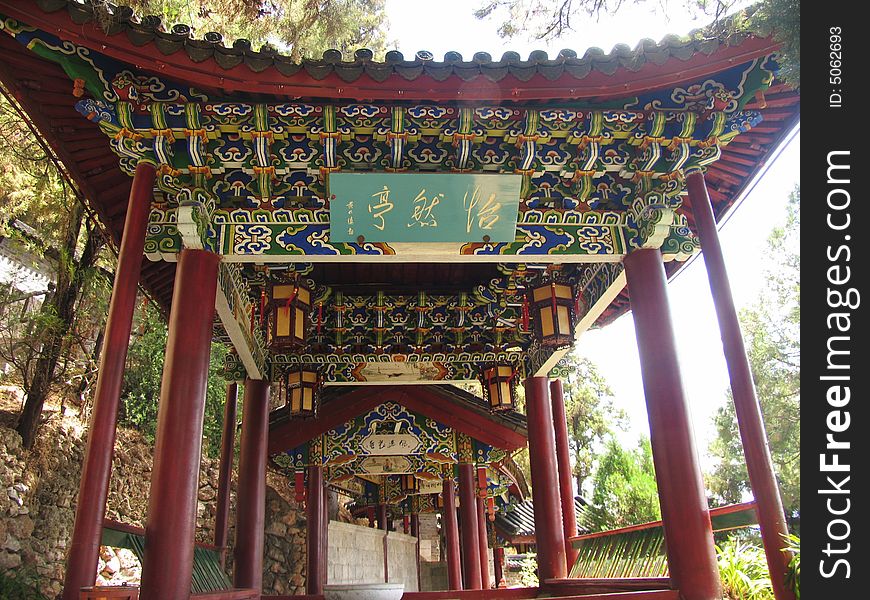 Chinese ancient pavilion in lijiang