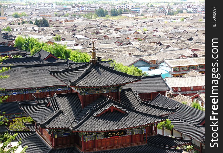 Chinese ancient temple in lijiang. Chinese ancient temple in lijiang