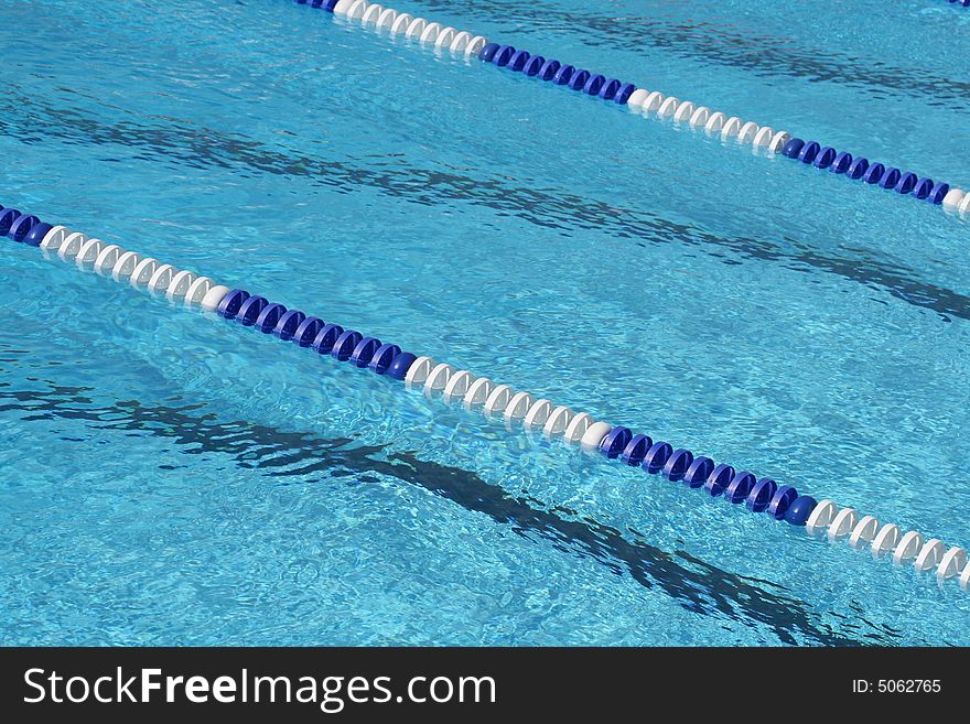 Pathes for swimmers in sports pool