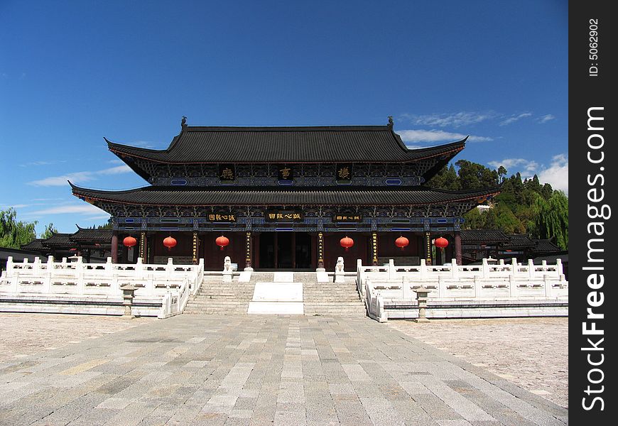 Ancient temple  in lijiang city. Ancient temple  in lijiang city