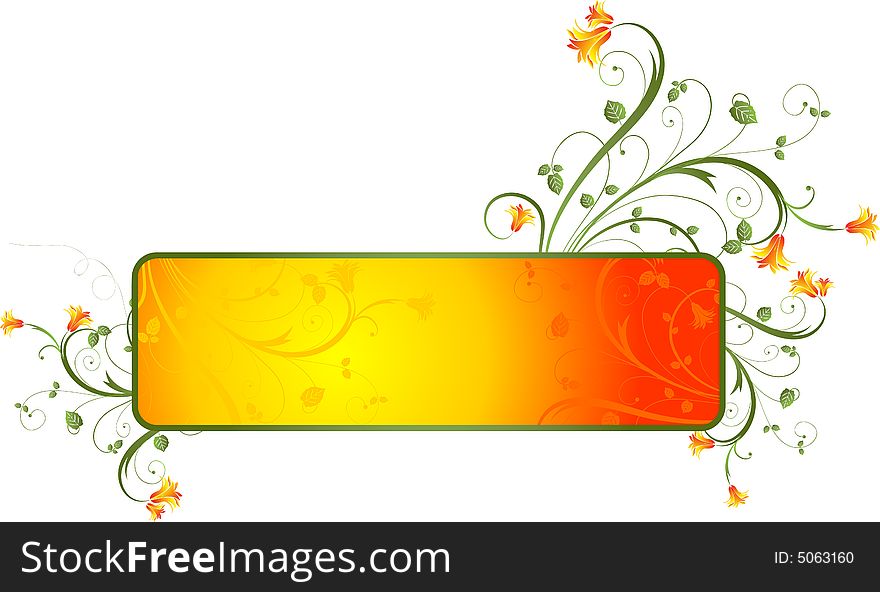 Frame with decorative floral design. Frame with decorative floral design