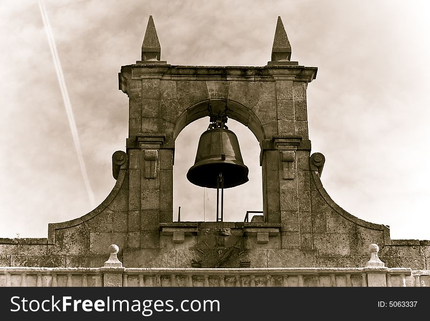 Detail of a belfy located in Salamanca, Spain, Sepia toned. Detail of a belfy located in Salamanca, Spain, Sepia toned.