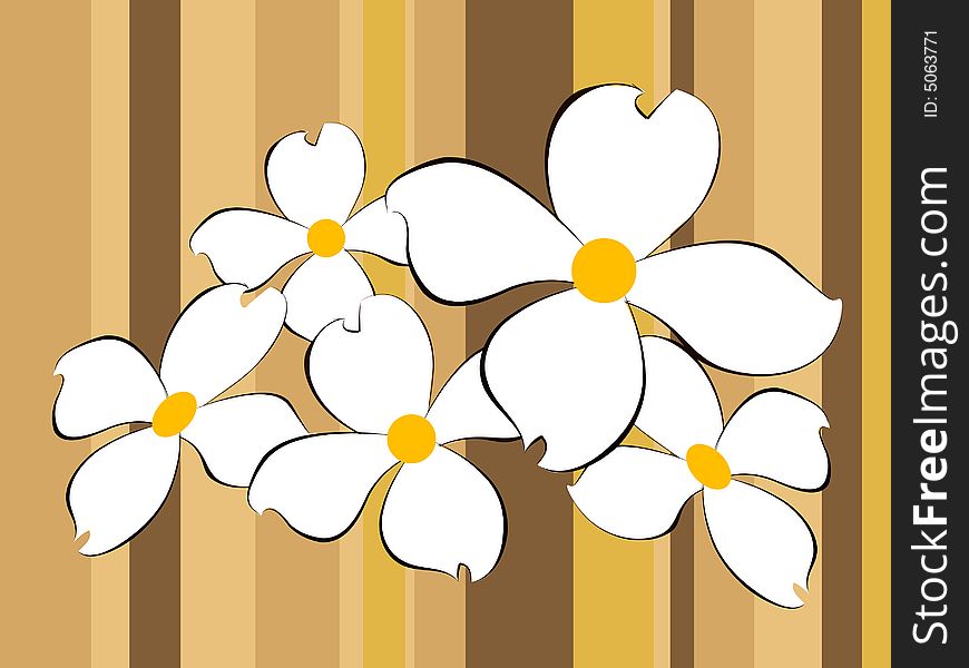 White flowers background vector illustration