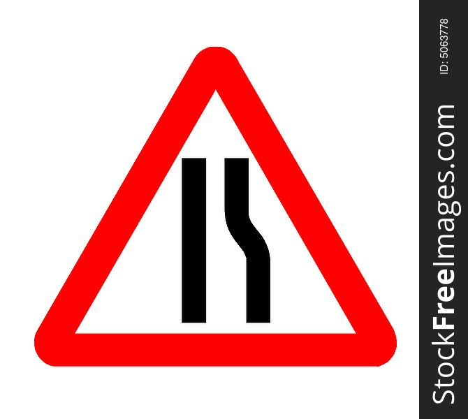 Traffic Sign - Warning Narrow Road Ahead