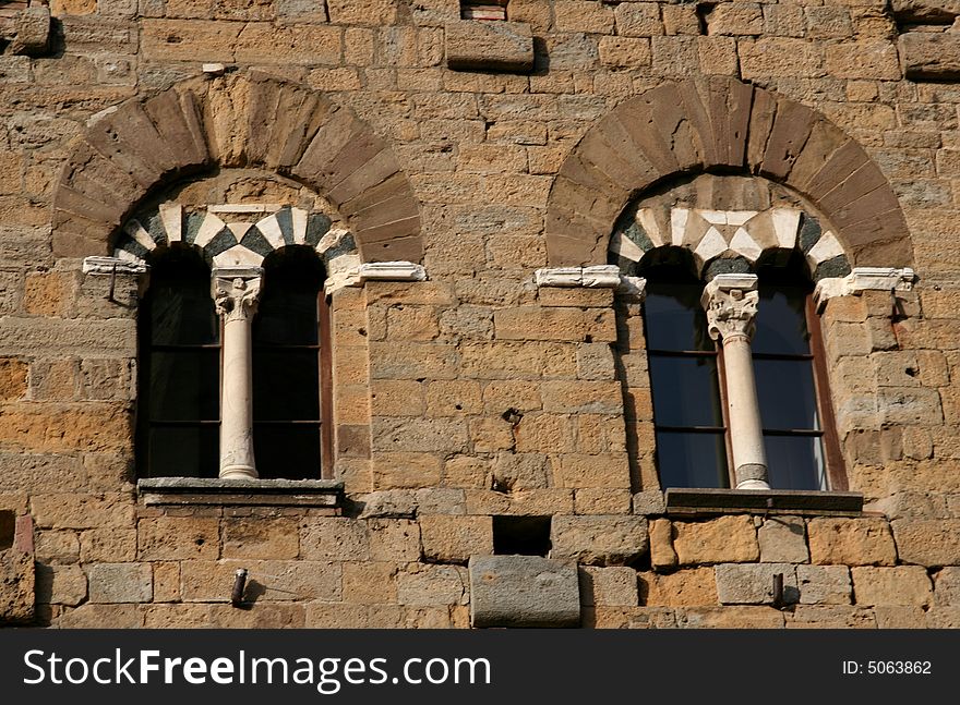Detail in municipal building - Volterra - Tuscany - Italy. Detail in municipal building - Volterra - Tuscany - Italy