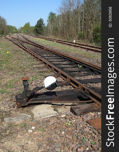 Retro switch at railway tracks.