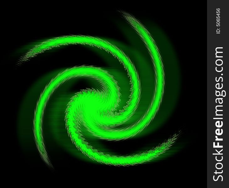 Green matrix type spiral against black background. Green matrix type spiral against black background.