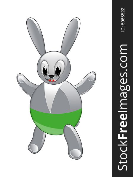 Bunny rabbit toy (isolated on white background)