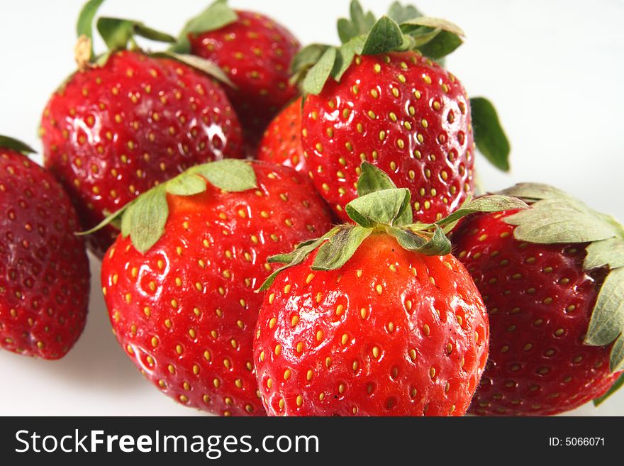 Fresh ripe red strawberries ready for desert