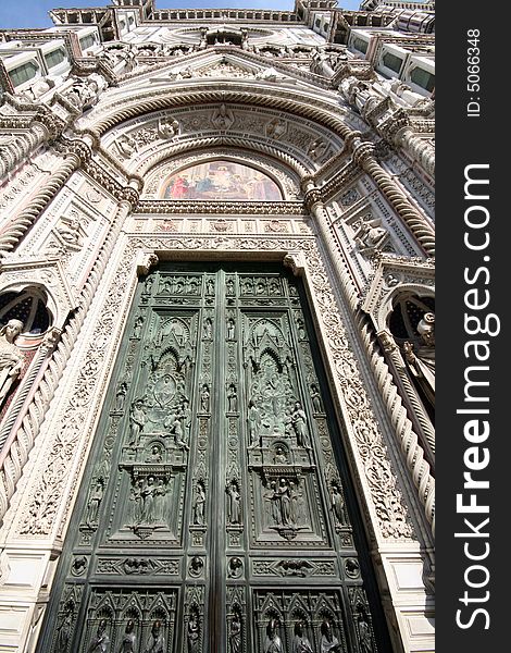 Duomo (Santa Maria del Fiore) Detail from one entrance. Duomo (Santa Maria del Fiore) Detail from one entrance