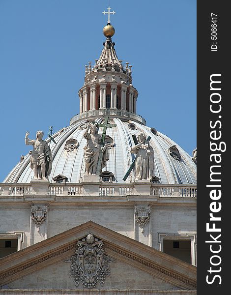 Vatican City architecture and sculptures in Rome, Italy