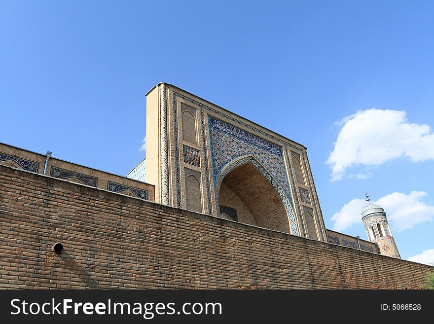 The front of mosque in Tashkent, Uzbekistan