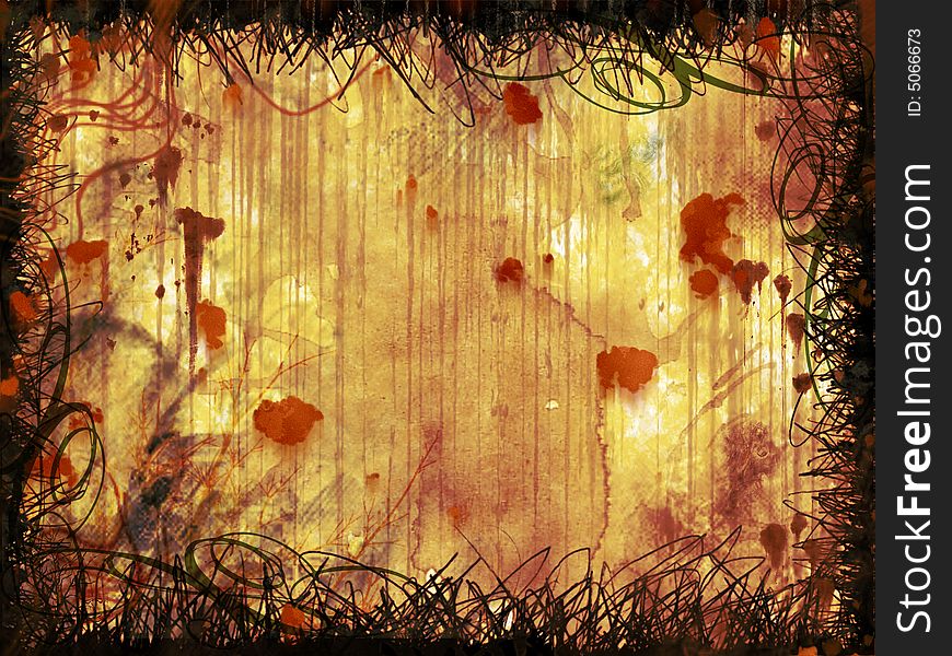 Rusty grunge wall - abstract digital illustration
